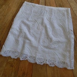 White lace miniskirt